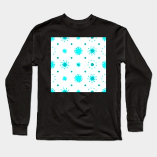 Suns and Dots Cyan on White Repeat 5748 Long Sleeve T-Shirt